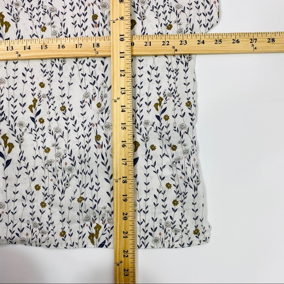 Cynthia Rowley 100% Linen Boho Floral Print Button-back Boxy Blouse Top - Picture 4 of 6